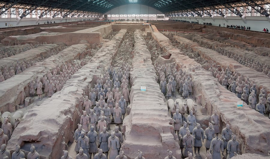 Rows of Terracotta Warriors in Pit 1, Xi'an